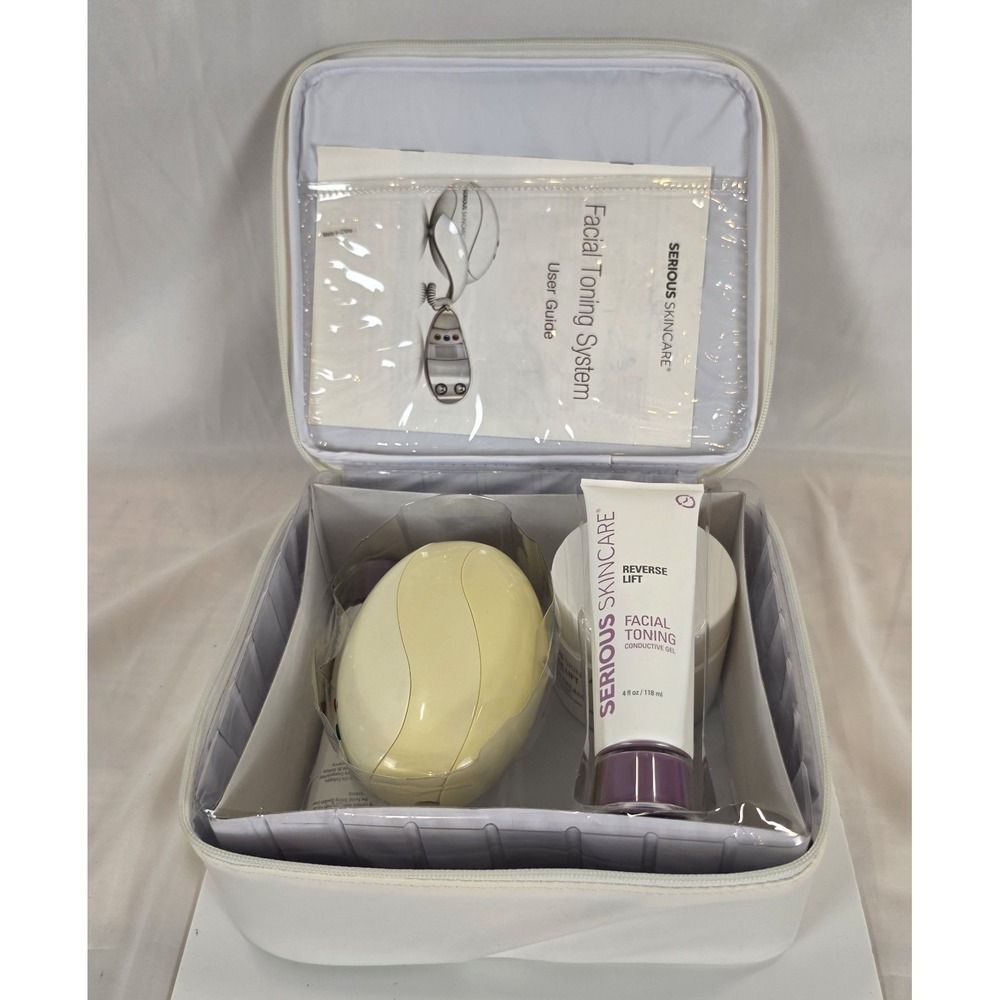 Serious Skincare The Egg Microcurrent Facial Toning System Device Kit Gel Case